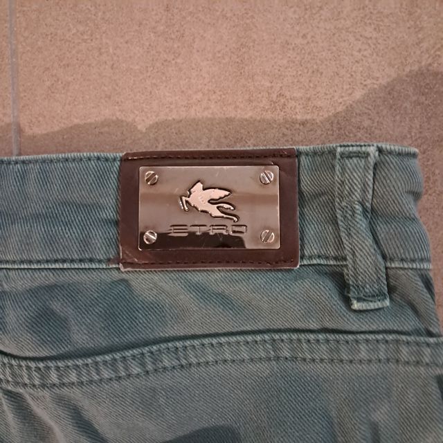 Jeans Etro Verdi Ricamati