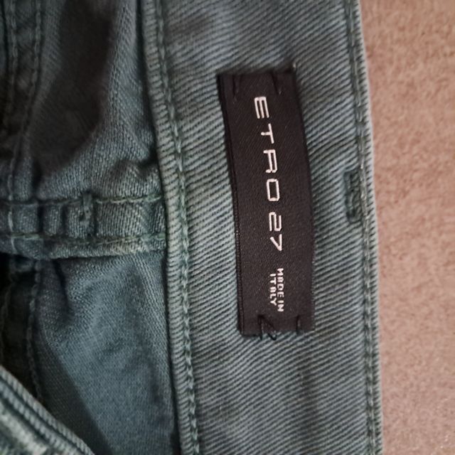 Jeans Etro Verdi Ricamati