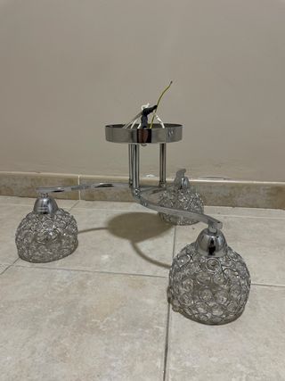 Lámpara de techo de cristal y metal