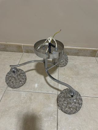 Lámpara de techo de cristal y metal