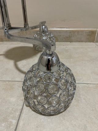 Lámpara de techo de cristal y metal