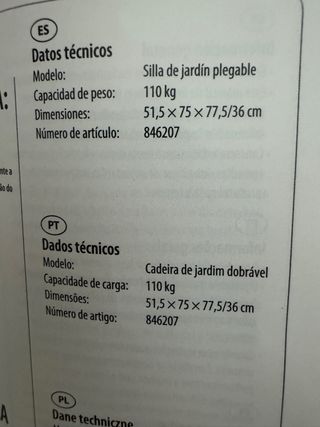 Sillón plegable silla de jardin o playa