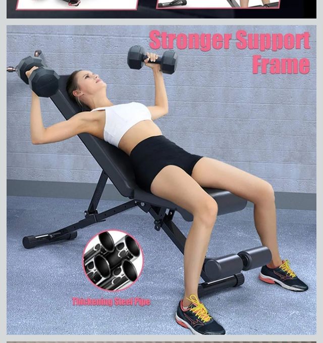 Banco de pesas ajustable y plegable