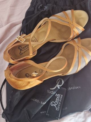 Zapatos de baile Reina beige/dorado