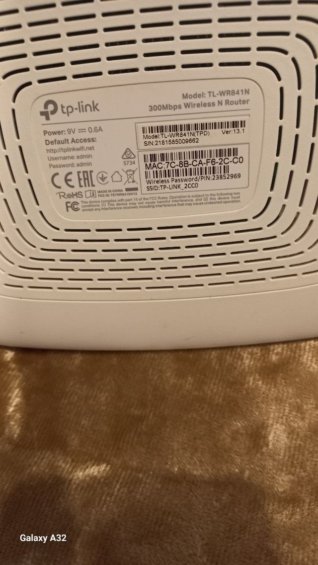 Router Wi-Fi TP-Link TL-WR841N Fast Ethernet