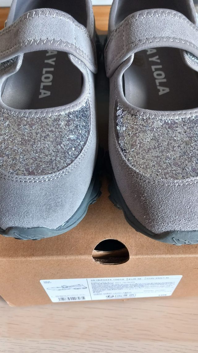 Bailarinas Bimba y Lola Gris/Plata Talla 38