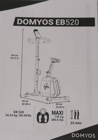 Bicicleta Estática DOMYOS 520 Negra