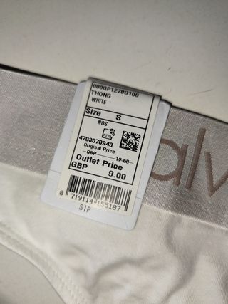 Calvin Klein Tanga Blanco Talla S