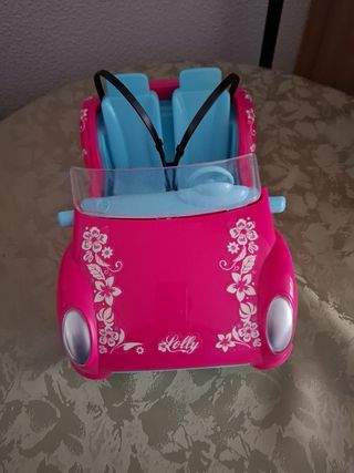 Coche de juguete rosa descapotable