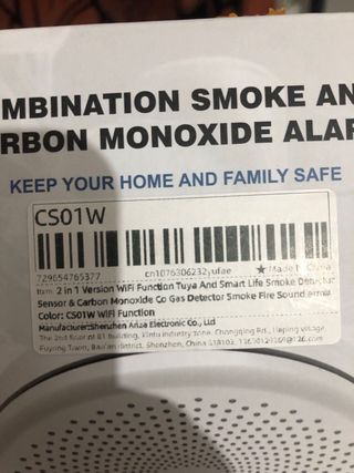 Detector de Fumo e CO CS01W