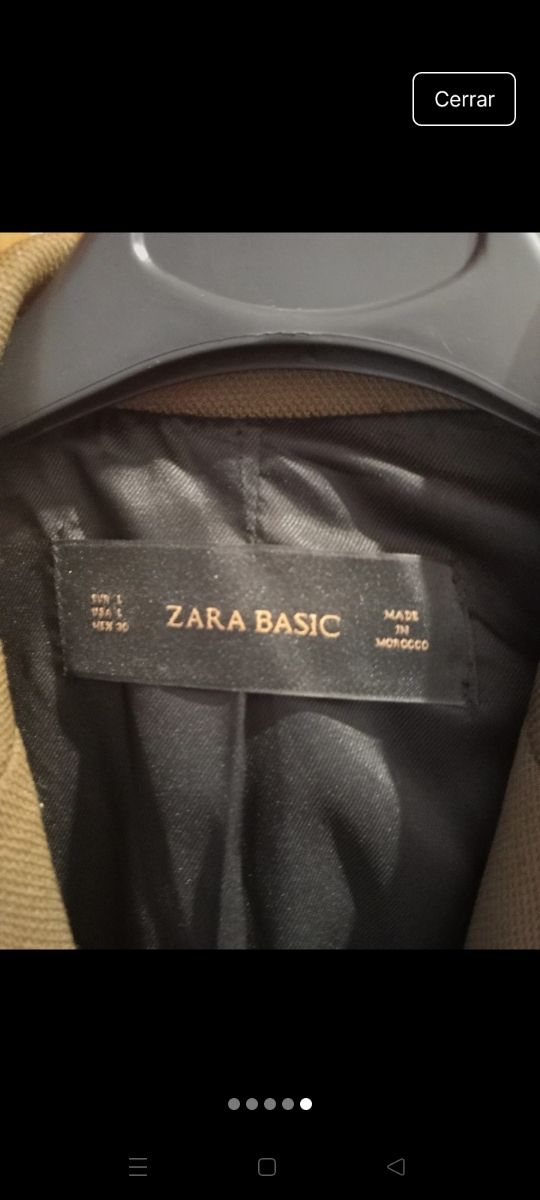 Americana Zara Basic Mujer Talla L Marrón