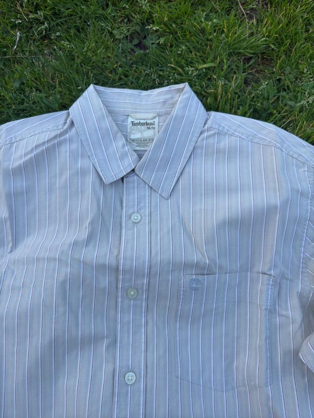 Camisa Timberland Rayas Beige Talla M