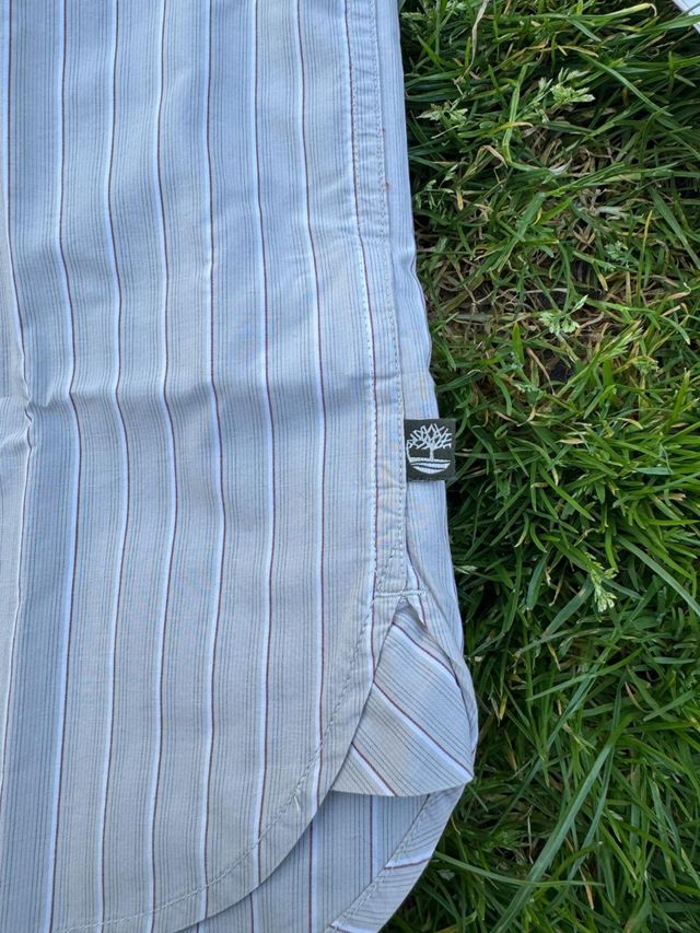 Camisa Timberland Rayas Beige Talla M