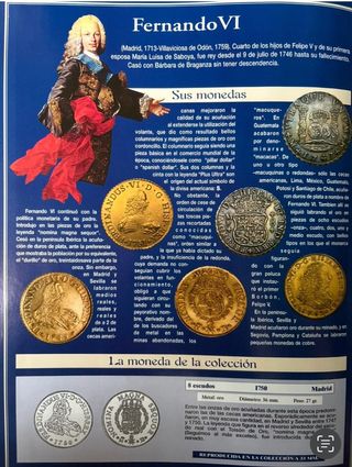 Moneda Fernando VI Reproducción baño ORO puro