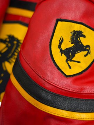 Cazadora de cuero Racing Ferrari Roja talla XL