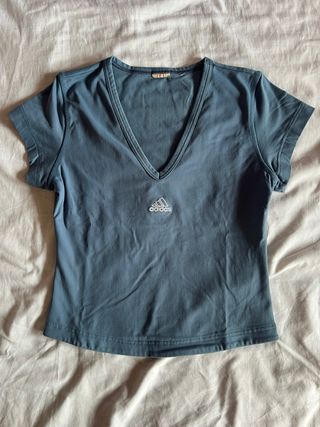 Camiseta Adidas vintage azul manga corta 