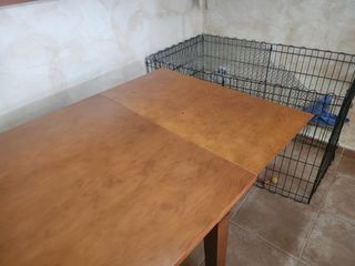 Mesa de madera extensible  salon y 2 sillas