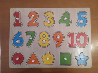 Puzzle de números de madera