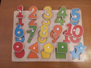 Puzzle de números de madera