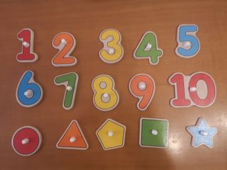 Puzzle de números de madera
