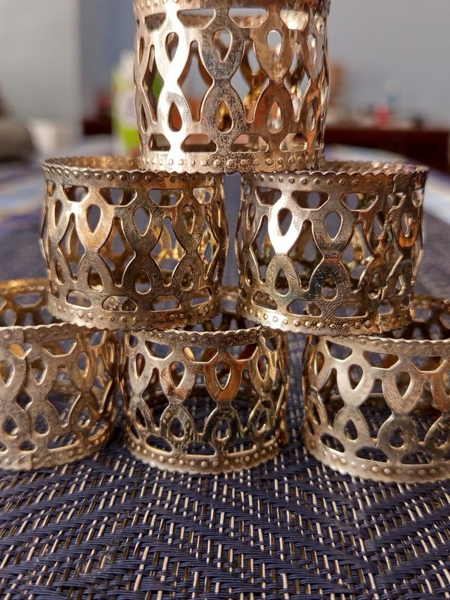 Porta servilletas plata decorados 1970