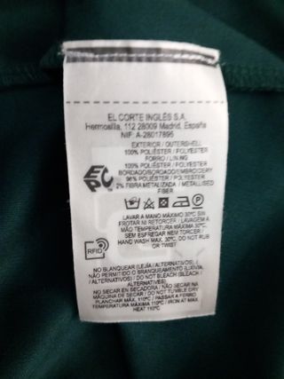 VESTIDO TALLA 38 DE VESTIR DEL C.INGLÉS NOENVIO 