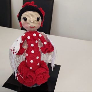 Muñeca Gitana Crochet Flamenca