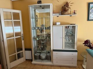 Mueble comedor cristal y madera