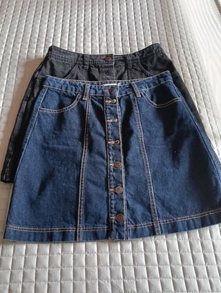 Faldas vaqueras talla 38 (2 uds)