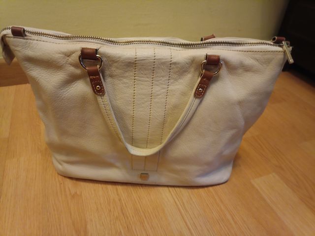 Bolso de piel blanco Purificación García 