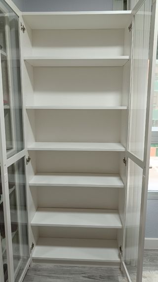 Vitrina blanca cristal 202x80x30