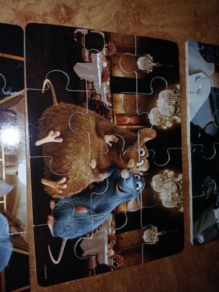 Caja Madera 4 Puzzles Remy Ratatouille