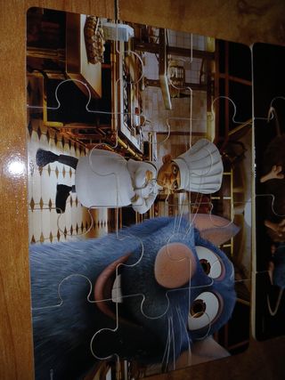 Caja Madera 4 Puzzles Remy Ratatouille