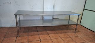 Mesa de acero inoxidable de 2 niveles