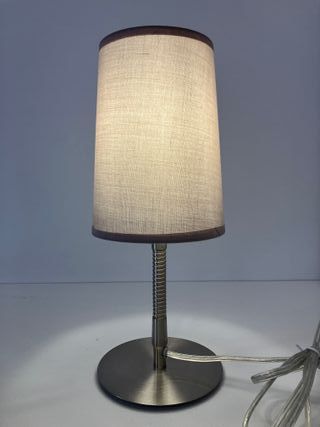 Lampada tavolo paralume grigio flessibile