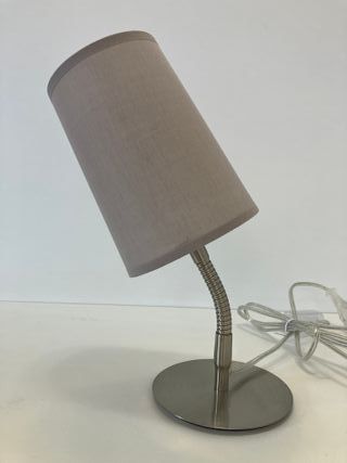 Lampada tavolo paralume grigio flessibile