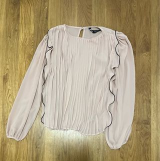 Blusa Zara rosa plisada