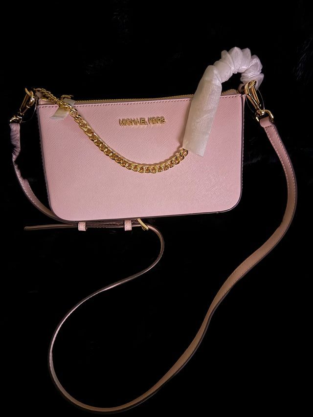 Borsa a tracolla Michael Kors rosa e oro