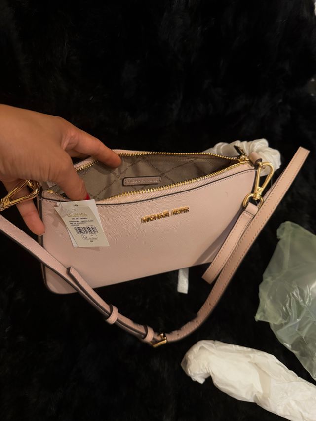 Borsa a tracolla Michael Kors rosa e oro