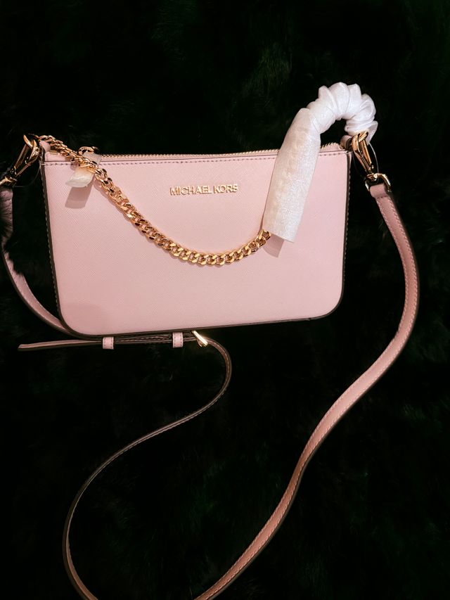 Borsa a tracolla Michael Kors rosa e oro