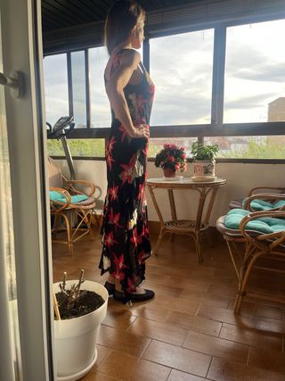 Vestido largo estampado floral
