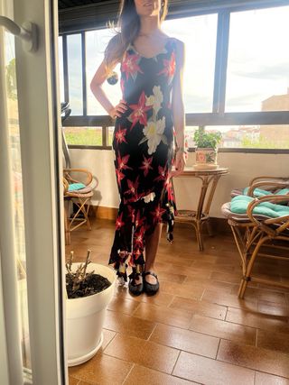 Vestido largo estampado floral
