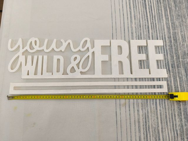Letrero decorativo Young Wild & Free