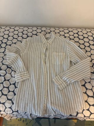 Camisa ZARA rayas grises y blancas