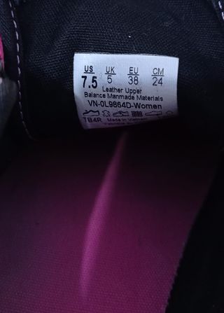 Vans Talla 38 Negro y Rosa