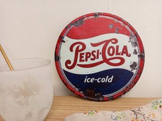 LIQUIDACIÓNCartel metálico redondo Pepsi Cola NUEV