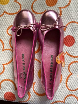 Manoletinas Agatha Ruiz de la Prada rosas T.38