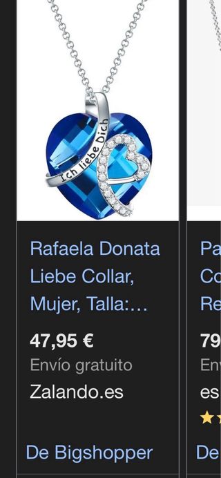 Collar Corazón Azul Aoboco Plata Mujer