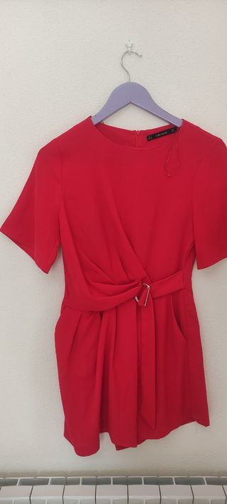 Mono Zara Basic Rojo Talla S
