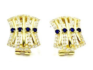 pendientes oro 18k con piedra con circonita